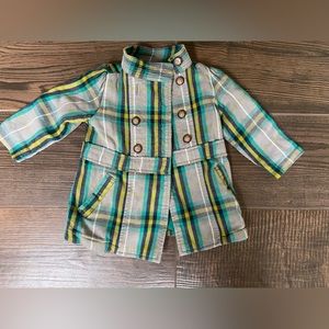 Plaid Pea Coat for Toddler